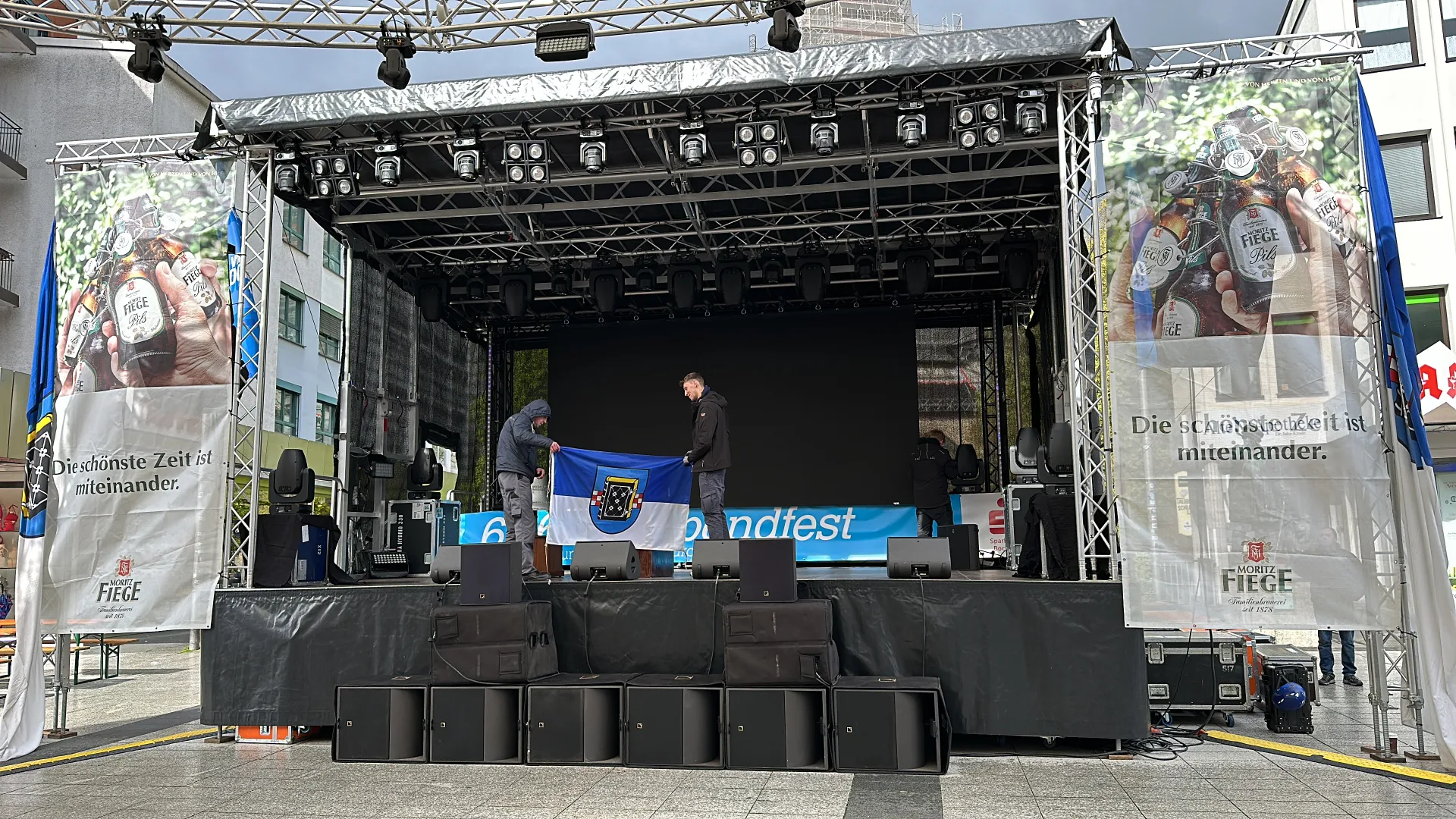 Outdoor stage at the Maiabendfest in Bochum