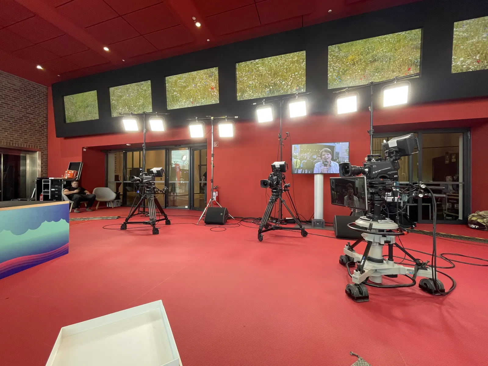Kamera- und Studioaufbau für eine Produktion